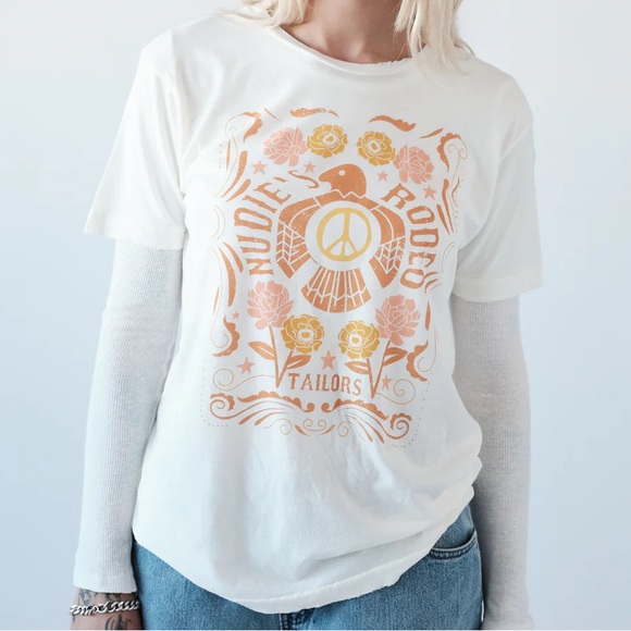MIDNIGHT RIDER UNISEX NUDIE PEACE DOVE TEE (L) - Picture 5 of 7